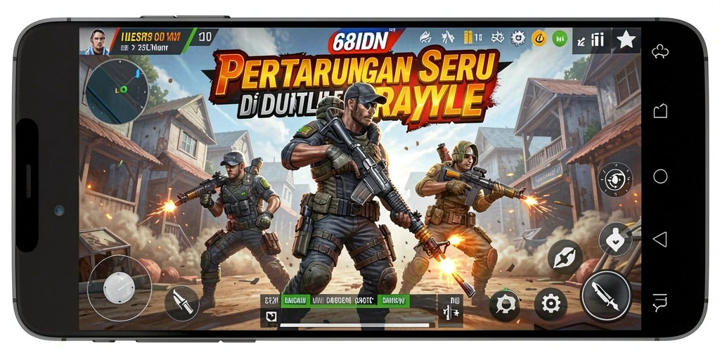 Screenshot 68IDN menampilkan aksi seru dalam gameplay Battle Royale.