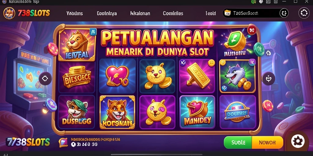Tampilan gameplay menakjubkan dari 738SLOTS dalam petualangan slot.