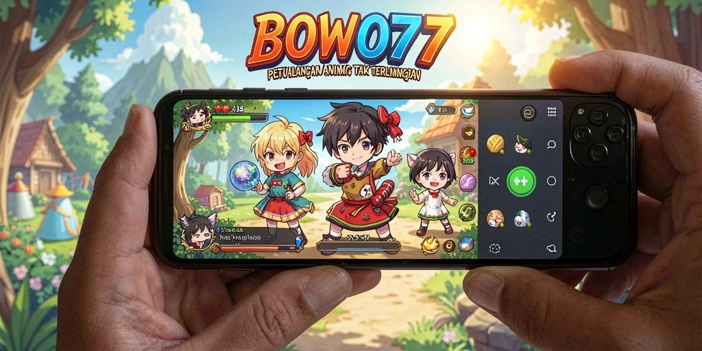 Tampilan gameplay menarik dari BOWO77 di dunia Anime.
