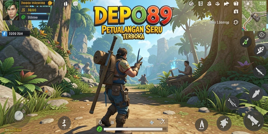 Screenshot gameplay DEPO89 menampilkan petualangan seru di dunia terbuka.