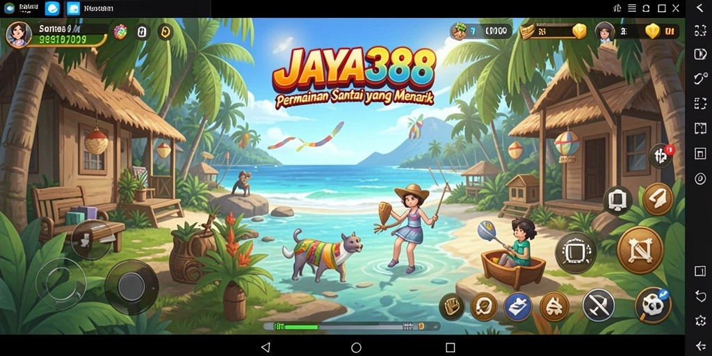 Tampilan gameplay menarik dari JAYA388 dengan suasana santai.