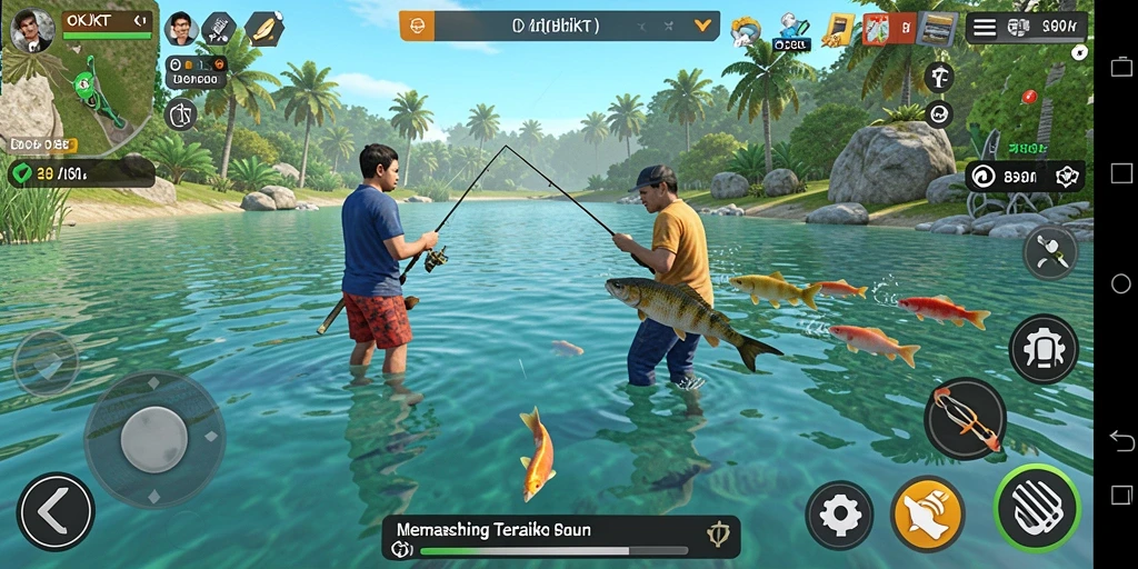 Screenshot OKJKT menampilkan gameplay memancing yang menarik dan seru.