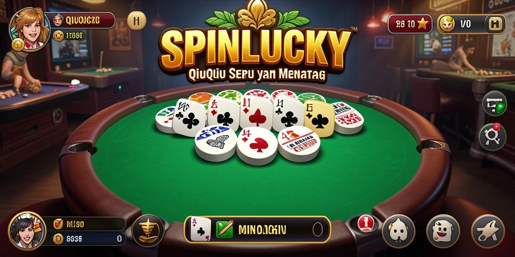 Tampilan gameplay seru dalam SPINLUCKY, permainan kartu QiuQiu.