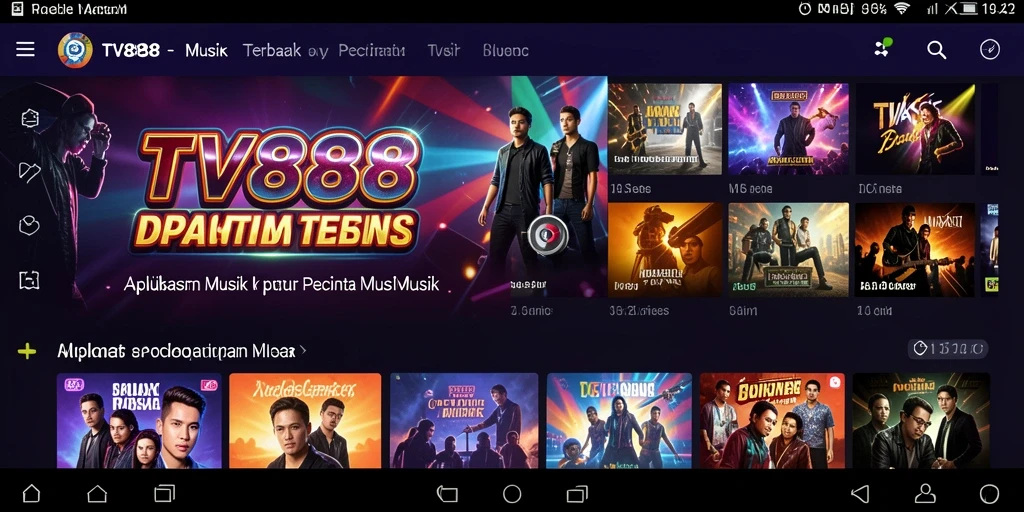 Tampilan gameplay TV888 dengan berbagai fitur musik yang menarik.