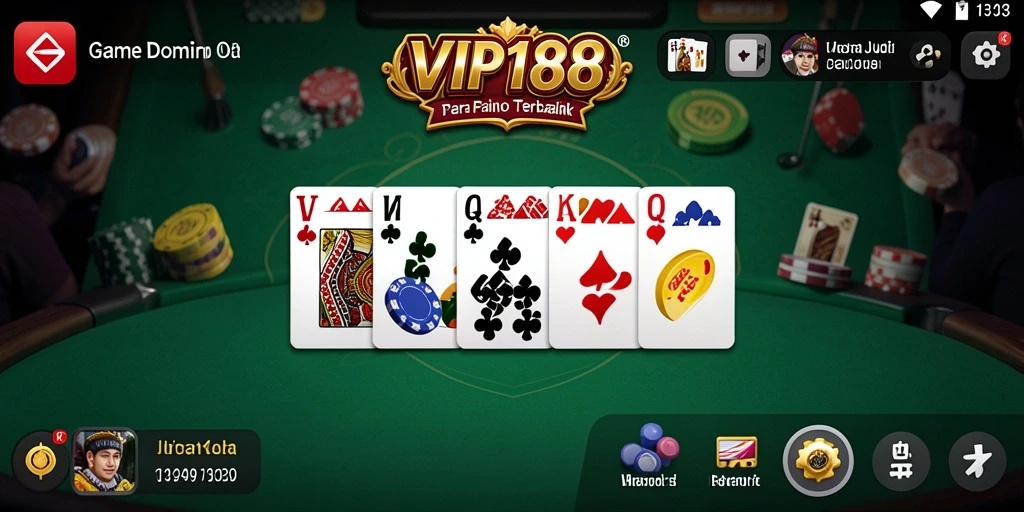 Tampilan gameplay Domino yang menarik di VIP188.