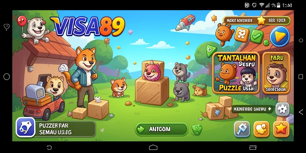 Tampilan gameplay seru pada <strong>VISA89</strong> yang menantang pemain menyelesaikan puzzle.